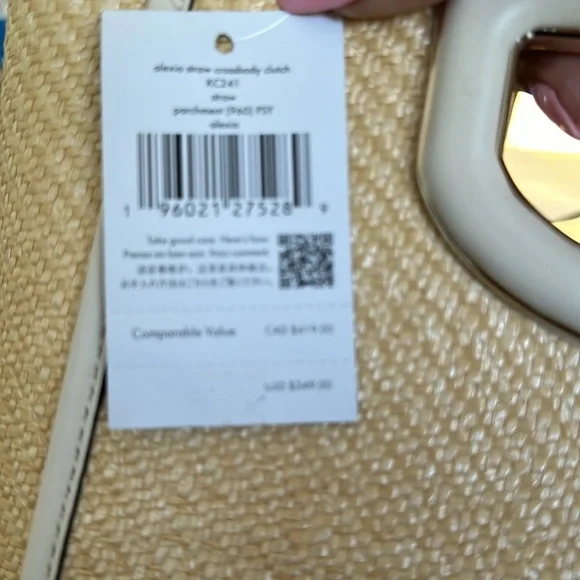 NWT!!!! Kate Spade Alexia Straw Crossbody Clutch - Picture 7 of 7
